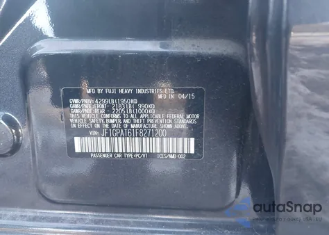 2015 Subaru Impreza 2.0I Sport Premium из США, поврежденный, VIN JF1GPAT61F8271200